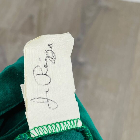 Vintage Baby Girls Green Velvet Flower Embroidered Sleeveless Swing Dress 12m - Picture 8 of 10